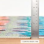 Dash and Albert Paint Chip Machine Washable Area Rug - 4' x 6' Multicolor - Geometric Accent Rug - Anti-Slip Backing, Lightweight, Machine Washable, High Traffic Areas Kitchen, Mudroom, Laundry Room