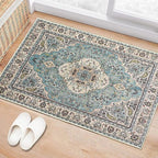 Boho Vintage Oriental Entry Rugs for Entrance Non-Slip Washable Tribal Small Area Rug,Ultra Soft Bohemian Floral Medallion Low-Pile Indoor Front Door Mat for Bedroom Kitchen Bathroom 16" x 24"