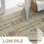 GENIMO Machine Washable 5x7 Area Rugs for Living Room, Non Slip Vintage Rugs, Low Pile Lightweight Chenille Print Rug for Bedroom, Dining Room, Home Office, Taupe Sage