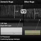 Zentavio Black Area Rugs for Living Room Bedroom 9x12 Large Men Room Carpet Fluffy Furry Shag Aesthetic Plush High Pile Floor Rug for Nursery Kids Room Dorm Home Decor