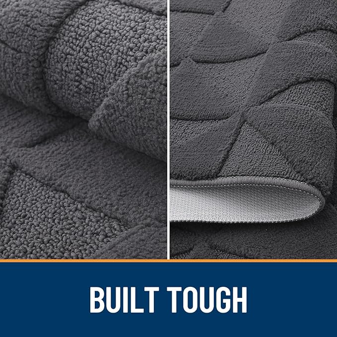 OLANLY Door Mats Indoor, Non-Slip, Absorbent, Dirt Resist, Entrance Washable Mat, Low-Profile Inside Entry Doormat for Entryway (32x20 inches, Dark Grey)