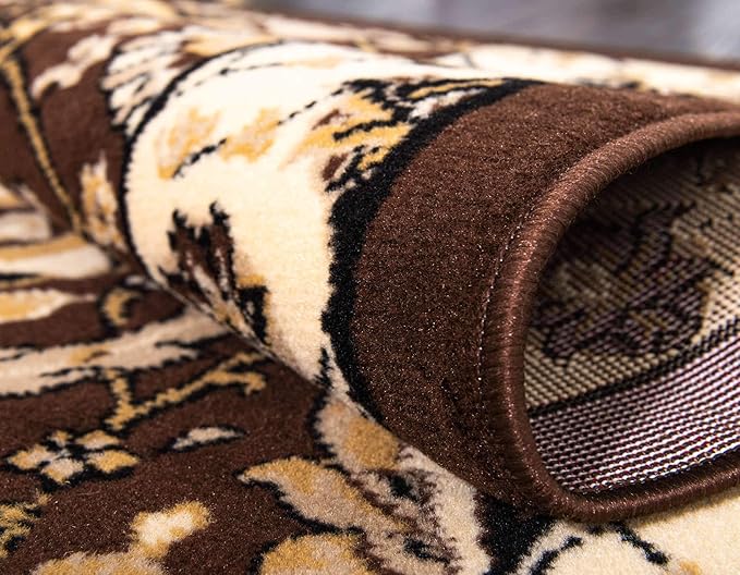 Unique Loom Espahan Collection Area Rug - Cape Cod (6' 1" x 9' Rectangle, Brown/ Beige)