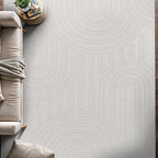 Beverly Rug Micro Loop Area Rug White 5x7 Modern Luxury Soft Circle Geometric Durable Indoor Area Rugs for Living Dining Room Office Stain Resistant Non Shedding Casual Indoor Carpet White 5 x 7