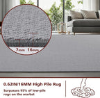 ANSSO Wool Rugs 8x10 for Living Room,80% Merino Wool and 20% Cotton Soft Tufted Area Rug with Cotton Non-Slip Backing,Large Area Rug for Bedroom Bedroom, Dining and Home Office (Dark Gray)