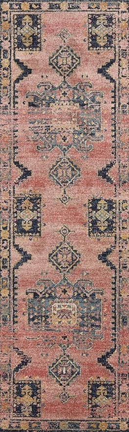 Loloi Jocelyn Collection JOC-06 Rose/Rose 2'-3" x 7'-6" .38" Thick Runner Rug