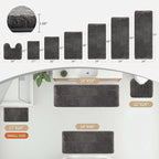 Dark Grey Bathroom Rugs 24x36 Non Slip Fluffy Bath Mat for Bathroom Floor Washable Plush Luxury Bath Rug for Tub Soft Shaggy Absorbent Shower Sink Mat