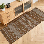Boho Runner Rug for Kitchen 2x6 ft Washable Braided Rug,Non Slip Rubber Backed Faux Jute Rug,Cotton Entryway Runner Rugs Floor Carpet for Indoor Backdoor Bedroom,Brown/White