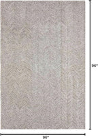 Modern Herringbone Chevron Collection Handcrafted Wool Area Rug - Durable, Zigzag Pattern, for High Traffic, Contemporary Design for Living Room, Bedroom, Dining Room Decor (Dark Olive, 8' round)