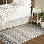 3x5 Rug for Living Room, Ultra Soft Non Slip Moroccan Washable Rug, Distressed Entryway Rugs, Low-Pile Throw Carpet Black Rugs for Bedroom Kitchen Living Room Dinning Room