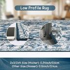 Moynesa Ultra-Thin Washable Area Rug - 5x7 Blue Rugs for Living Room Washable Rugs for Bedroom Soft Dining Room Mat, Vintage Printed Low Pile Indoor Carpet for Office Sunroom Playroom