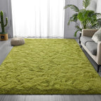 Large Shag Area Rugs 5 x 8, Plush Fuzzy Rugs for Living Room, Ultra Soft Fluffy Furry Rug for Bedroom, Indoor Carpet Nursery Rugs for Kids Room Home Decor, Green