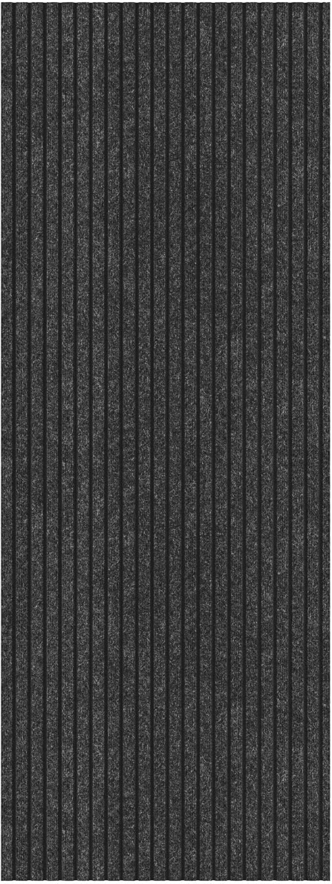 Ottomanson 2'7" x 36' Hallway Runner with Scraper Pile - Extra Durable Non-Slip Rug Mat for Indoor & Outdoor Use - Ideal for Kitchen, Entryway & Garage - High-Traffic Carpet, Black