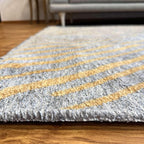 Alfa Rich 7x10 Geometric Gray Gold Washable Area Rugs for Living Room Bedroom Kitchen Cotton Rug