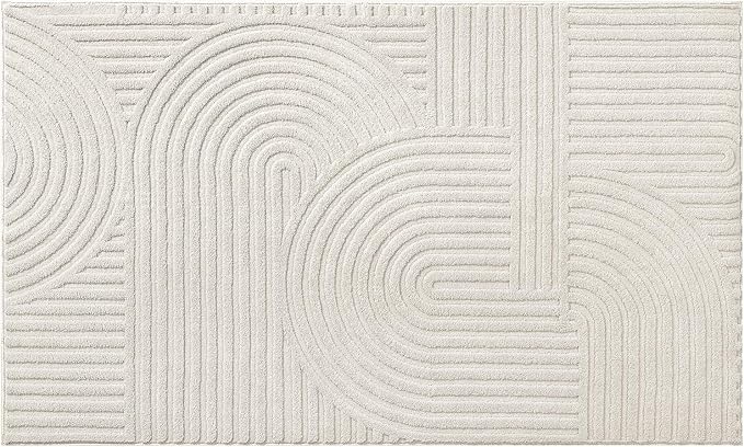 Pauwer 3x5 Washable Area Rugs for Living Room Modern Beige Solid Color Soft Fluffy Rugs for Bedroom Non Slip Boho Accent Indoor Mat Floor Carpet Cover for Kids Room Dining Room Kitchen Office, Beige
