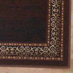 Antep Rugs Alfombras Bordered Modern 2x4 Non-Slip (Non-Skid) Low Pile Rubber Backing Kitchen Area Rug (Brown, 2'3" x 4')
