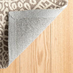 Dash & Albert Temple Taupe Hand Micro Hooked Wool Rug, 2.5 X 8 Feet, Tan Geometric Pattern