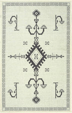 GLN Rugs Contemporary Collection - Machine Washable Area Rug, Contemporary Washable, Non Slip, Low Pile Chenille Rug, Living Room, Bedroom, Kitchen Rug (2' x 3' Cream/Anthracite)