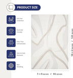 Abani Nomad Cream & Beige Area Rug 8' x 10' for Living Room, Bedroom - Chic Abstract Pattern - Durable & Easy to Clean