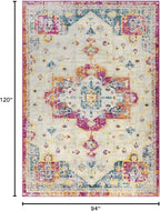 Antep Rugs Elite 8x10 Vintage Bohemian Distressed Oriental Medallion Indoor Area Rug (Pink, 7'10" x 10')