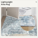 Runner Rug 2'x6' Abstract Washable Non-Slip Runner Rugs for Kitchen Bathroom Laundry Room Blue Vintage Floor Carpet Runners for Hallway Entryway