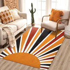 Lahome Boho Area Rug: 3'x5' Washable & Non-Slip Colorful Abstract Rainbow Print for Bedroom, Nursery, Kitchen, Entryway, Bathroom & Office