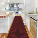 Ottomanson 2'7" x 14' Hallway Runner with Scraper Pile Extra Durable Non-Slip Rug Mat for Indoor & Outdoor Use - Ideal for Kitchen, Entryway, Patio & Garage - High-Traffic Carpet, Red