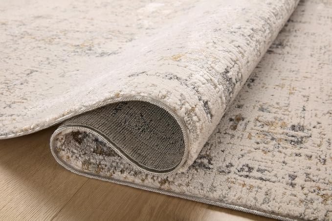 Loloi Amber Lewis Alie Collection ALE-02 Sand/Sky 7'-10'' x 7'-10'', .13'' Pile Height, Round Area Rug
