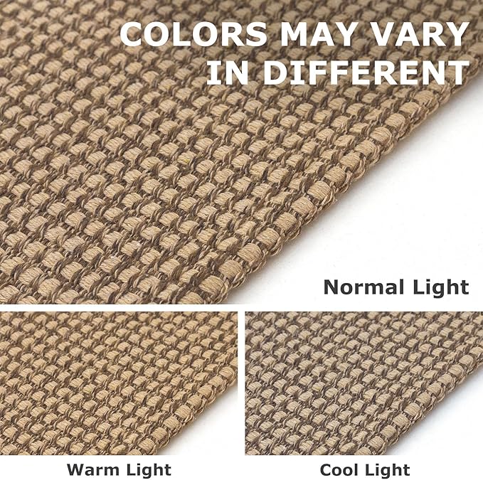 IOHOUZE Washable Area Rug 5x7 Non Slip Rubber Backed Woven Rugs for Living Room, Dining Room Rugs Bedroom Rug, Floor Carpet for Living Room Nursery Office, Orange/Tan/Brown