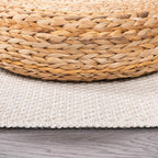 CAMILSON Indoor and Outdoor Runner Rug Off-White Solid Woven Design Easy-Cleaning Non Shedding Farmhouse Living Room Bedroom Garden Patio and Kitchen Washable Outside Carpet Alfombras (2x7)