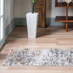 Rugs.com Leipzig Collection Runner Rug – 6 Ft Runner Beige Low-Pile Rug Perfect for Hallways, Entryways