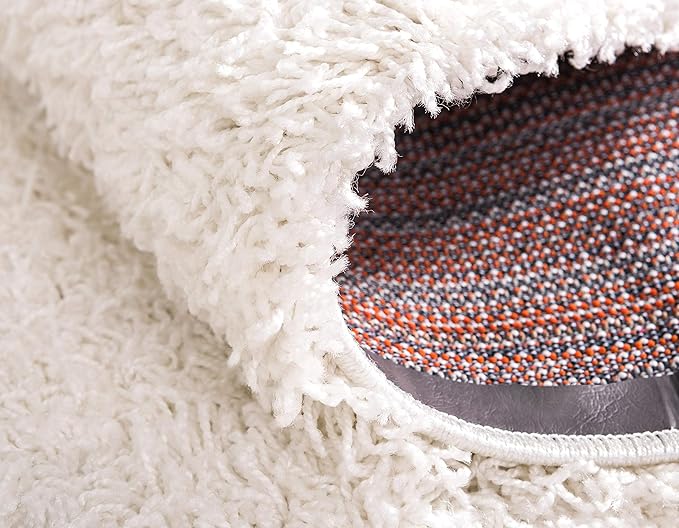 Unique Loom Solid Shag Collection Area Rug (2' 2" x 6' 7" Runner, Snow White)
