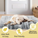 COMSLE Door Mat Soft Absorbent Indoor Front Entryway Rug Machine Washable Entrance Mats for Muddy Paws Non Slip Throw Rugs 32" x 48" Doormat for Inside Foyer Bedroom - Gray