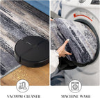 Modern Abstract 6x9 Machine Washable Living Room Rug Non-Slip Soft Bedroom Area Rug Grey Black Multi Ultra Thin Print Faux Wool Floor Carpet Throw Rugs for Nursery Playroom Dining Room Indoor