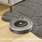 Large Dog Door Mat for Muddy Paws, 22x47 Absorbent Dirt Trapper Long Door Mat, Non-Slip Washable Mud Mat for Dogs, Polyester Microfiber Soft Pet Rug Mat for Entryway, Mud Dog Paws, Patio (Gray)