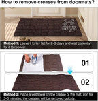 Front Door Mat Outside Entrance, Outdoor Indoor Door Mats for Entryway, Entrance, Entry, Patio, Waterproof Non Slip Doormat, Low-Profile, 20" × 31.5“, Coffee