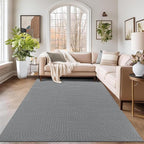 Pauwer 6x9 Washable Area Rugs for Living Room Modern Grey Solid Color Soft Fluffy Rugs for Bedroom Non Slip Boho Accent Indoor Mat Floor Carpet Cover for Kids Room Dining Room Kitchen Office