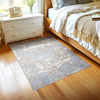 WITSHOCK 2x3 Washable Entry Rug: Blue Small Rugs for Entryway Kitchen Bathroom Door Mat Indoor Entrance, Non Slip Rubber Backing, Stain & Fade Resistant, Neutral Modern Abstract Decor