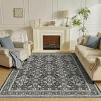 WITSHOCK Living Room Area Rugs 7x9: Soft Non-Slip Backing Washable Rugs Vintage Large Carpet for Bedroom Office Dining Room Kitchen Stain Resistant Home Decor Rug