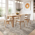 Nakagishi 10x14 Area Rugs Living Room: Washable Abstract Large Neutral Soft Rug Stain Resistant Modern Indoor Floor Non-Slip Carpet for Bedroom Nursery Playroom Office Dining Room Dorm- Brown Grey