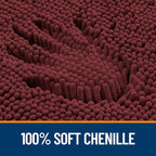 OLANLY Bathroom Rugs 24x16, Extra Soft Absorbent Chenille Bath Rugs, Rubber Backing Quick Dry, Machine Washable Bath Mats for Bathroom Floor, Tub and Shower, Home Decor Accessories, Andorra Red-Brown