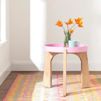 Dash & Albert Paint Chip Stone Hand Micro Hooked Wool Rug, 7.5 X 9.5 Feet, Multicolored/Pink Geometric Pattern