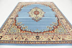 Unique Loom Reza Collection Traditional Persian Style Area Rug, 8 x 10 ft, Light Blue/Ivory
