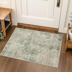 Moss 2x3 Washable Entryway Rug, Medallion Abstract Throw Rugs for Kitchen, Bathroom, Farmhouse Home Décor, Non Slip Low Pile Soft Stain Resistant Carpet (Green and Moss)