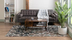 Rugs.com Lattice Frieze Collection Rug – 9' x 12' Blue Multi Medium Rug Perfect for Living Rooms, Large Dining Rooms, Open Floorplans