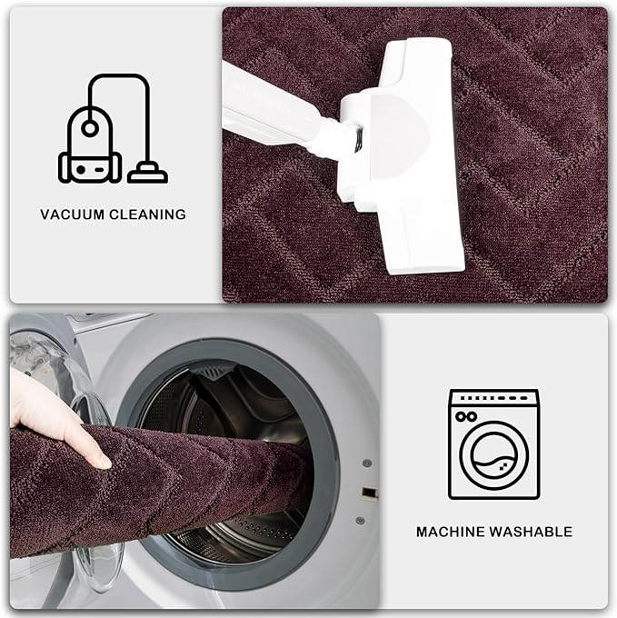 PURRUGS Dirt Trapping Door Mat 20" x 31.5", Non-Slip Machine Washable Entry Rug, Shoe Scraper, Dog Doormat, Super Absorbent Welcome Mat for Front & Back Door, Muddy Wet Shoes & Paws, Burgundy Red