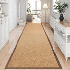 Washable Hallway Runner Rug 2x8 Jute Like Kitchen Runner Mat Rugs Non Slip, Woven Soft Entryway Farmhouse Runner Boho Floor Carpet for Indoor Laundry Hall Backdoor Bedroom Living Room, Brown