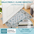 WILLSUN Washable Area Rugs, 5x7 Non-Slip Boho Large Area Rugs for Living Room, Bedroom, Machine Washable Vintage Rug, Indoor Floral Print Carpet for Home Decor, Kid & Pet Friendly Mat