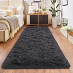 Fluffy Area Rugs for Living Room, Soft Shaggy Carpets for Living Room, Upgrade Anti-Slip Fuzzy Rugs for Kids' Room, Perfect Decor for Modern Home Charcoal 2x6 Feet