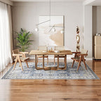 Dripex Washable Area Rug 6x9 Living Room Rug Stain & Water Resistant Foldable Thin Vintage Rugs Faux Wool Floor Carpet for Bedroom Dining Room Kitchen Bathroom Farmhouse Office