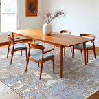 WITSHOCK 8x10 Area Rugs for Living Room: Washable Abstract Large Rug for Dining Room Bedroom Carpet Non Slip 8 by 10 Indoor Modern Nursery Home Office Blue Brown